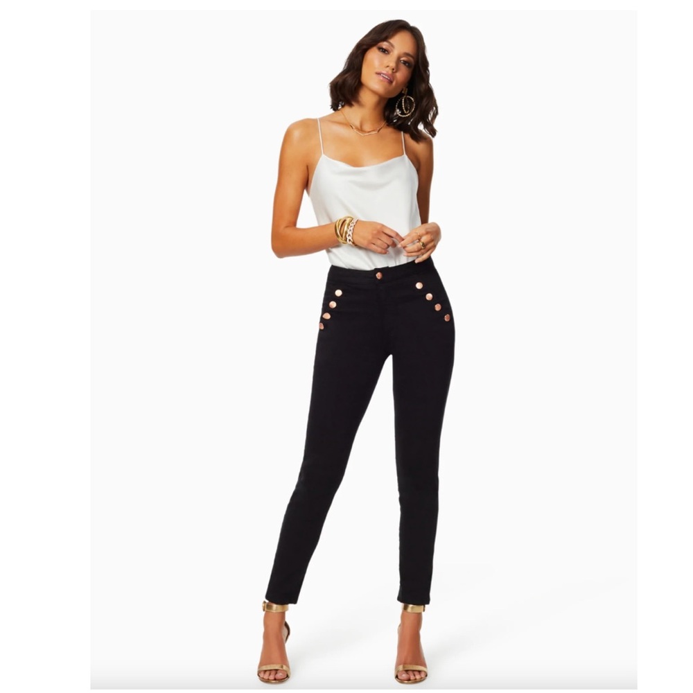 NANETTE 10P Belle high rise ankle skinny black jeans